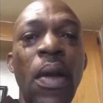Black man crying