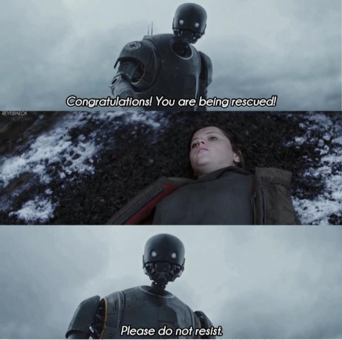 Congratulations you are being rescued please do not resist