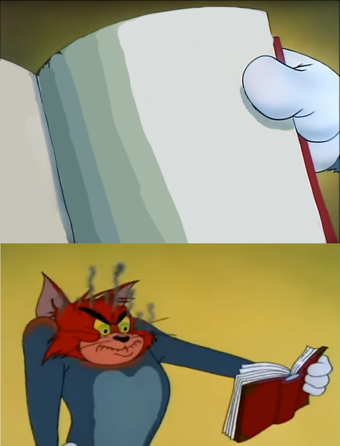 Angry Tom Reading Book