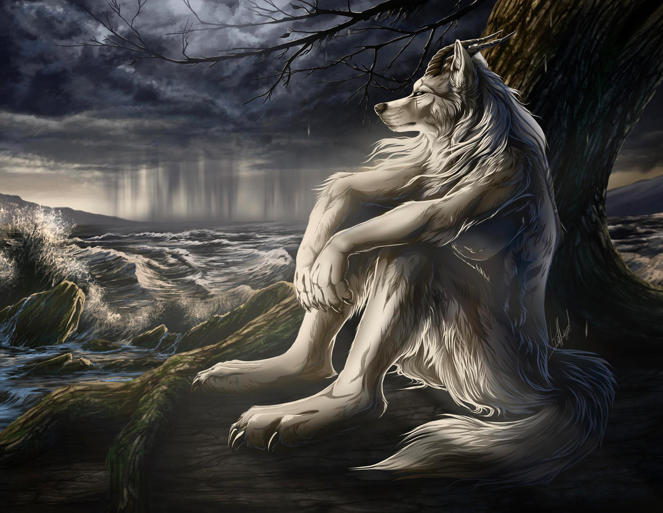 Sitting Wolf