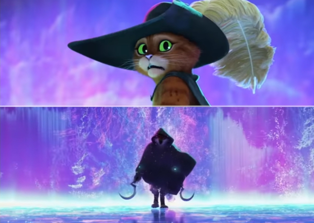 Puss and boots scared